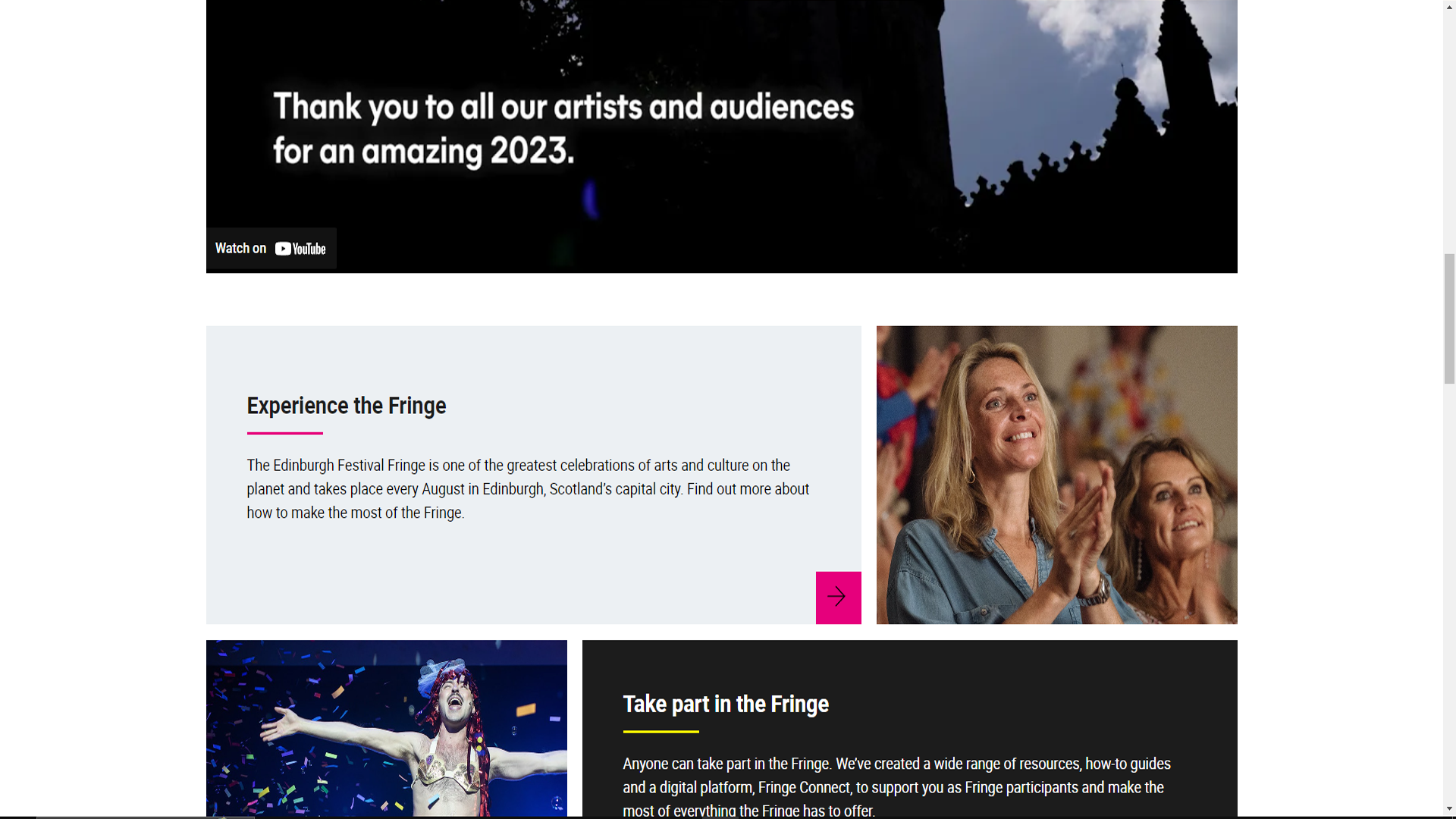 Edinburgh Fringe Festival webpage 2/4