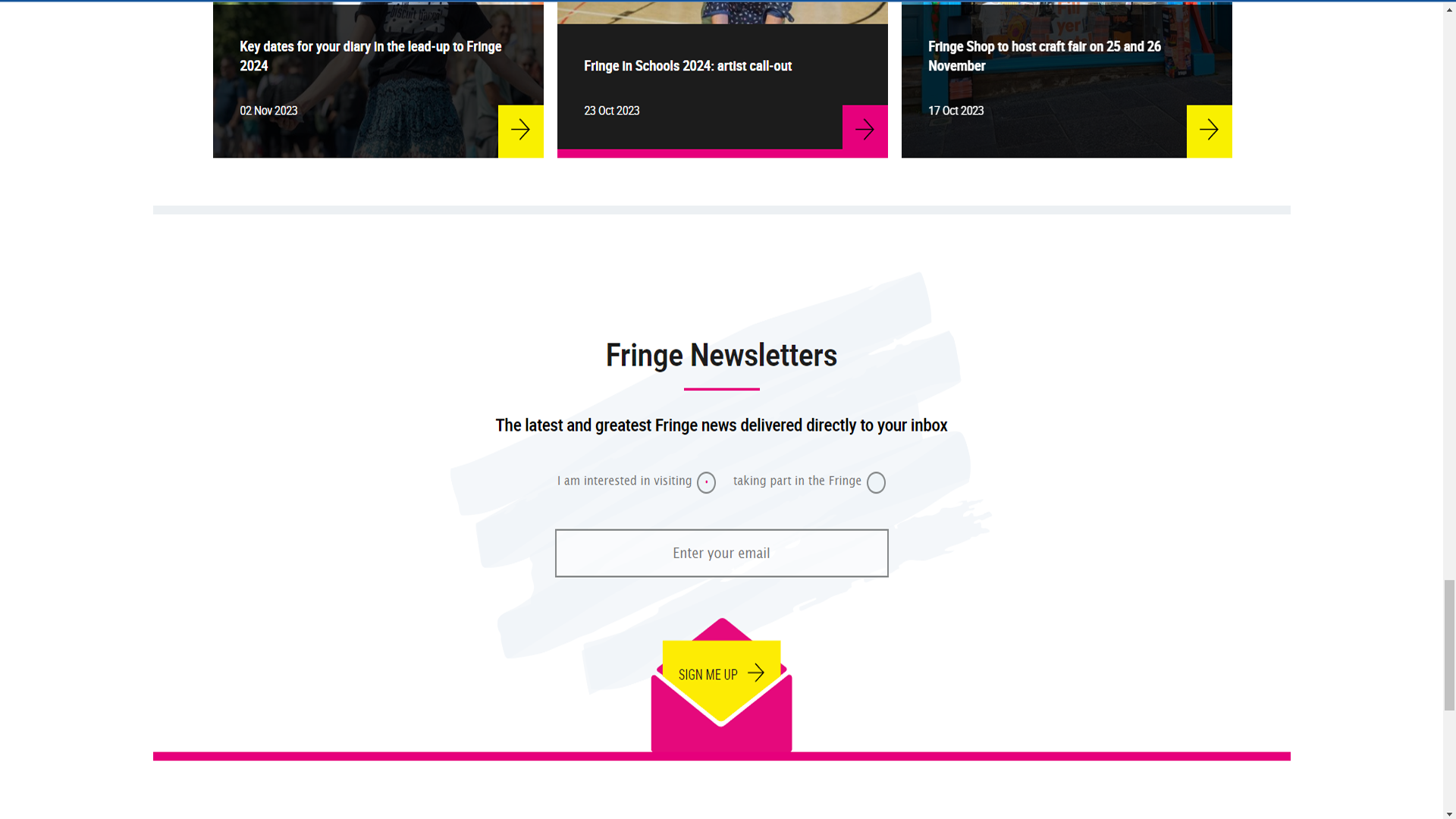 Edinburgh Fringe Festival webpage 4/4