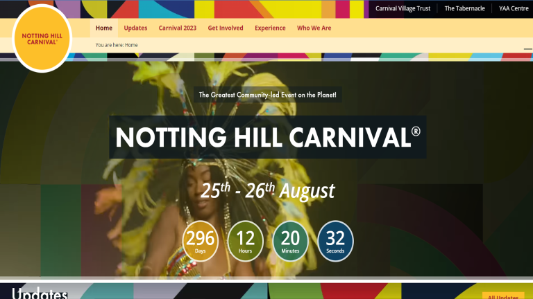 Notting Hill Carnival Webpage 1/4