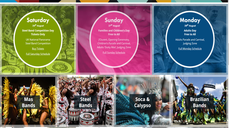 Notting Hill Carnival Webpage 3/4